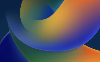 Colorful abstract curved blue yellow - a yellow center free wallpaper