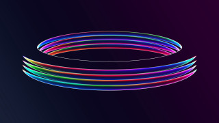 Neon rings dark purple black - smooth gradient free wallpaper