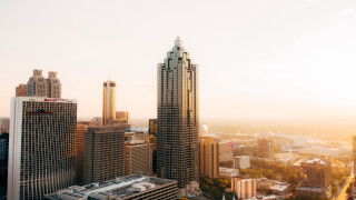 City skyline train sunset architecture - the track free wallpaper