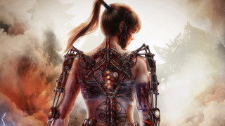 Woman sci fi back arms - biopunk free wallpaper