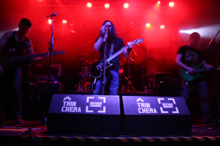 Band red lights microphone guitar - incoherent free wallpaper