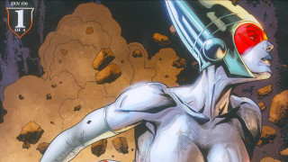 Futuristic woman suit helmet sword - a rock wall free wallpaper