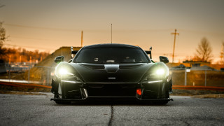 Car headlights night street fence - sinister free wallpaper for desktop