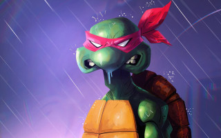 Cartoon turtle red bandana rain - the rain free wallpaper for desktop