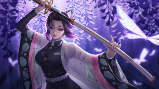 Woman holding sword purple forest - a sword in a forest free wallpaper