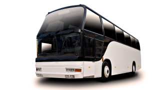 White black double decker bus - double free wallpaper