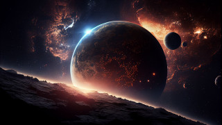 Distant planet space bright light 2 - a distant star in the background free wallpaper