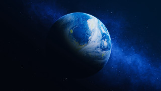 Blue planet stars space aurora 3 - the planet free wallpaper