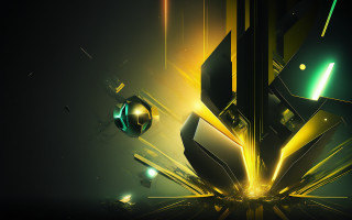 Futuristic abstract background green yellow - android jones free wallpaper