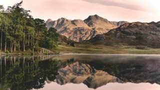 Mountain lake forest sunset sky 8 - andrew geddes free wallpaper