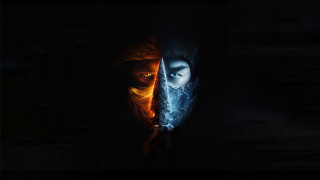 Masked figure firelight dark blue - behind them free wallpaper for desktop