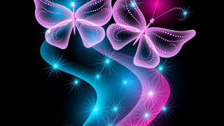 Colorful background butterflies stars image - light effect free wallpaper