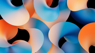Black background blue orange abstract - c4d free wallpaper