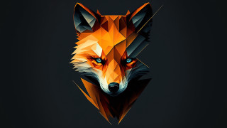 Fox blue eyes low poly - a fox free wallpaper