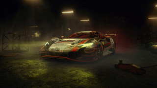 Car garage fog lights sawhorse - a car in a garage free wallpaper