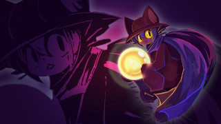 Cartoon glowingball cat hat purplehair - ball free wallpaper