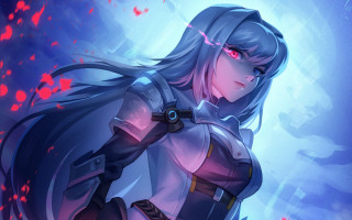 Blue sword woman heart glowing - nier:automata free wallpaper