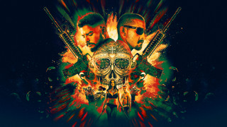 Skull guns flames city night - their back free wallpaper for desktop