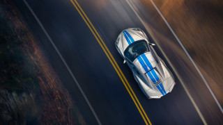 Car blue stripe hood up 3 - hood free wallpaper