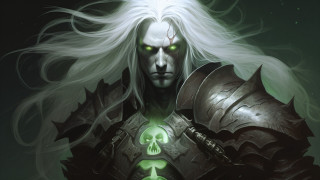 White hair green eyes glowing - green eye free wallpaper for desktop
