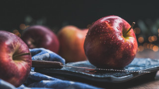 Apple knife fork stilllife food - a cloth free wallpaper for desktop
