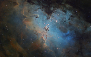 Blue star cluster space art - a large star cluster in the sky free wallpaper for desktop