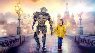 Boy bridge robot cityscape explosion - a boy free wallpaper