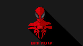 Spiderman red suit shadow minimalist - a long shadow free wallpaper