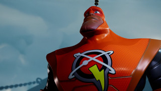 Cartoon red suit yellow lightning - his chest and chest free wallpaper
