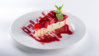 Pastel cake strawberry plate fork - a strawberry free wallpaper