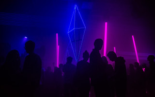 Cyberpunk pyramid group volumetric lights - cyberpunk art free wallpaper