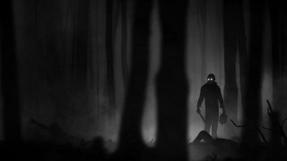 Creepy man forest night silhouette - cinematic concept art free wallpaper