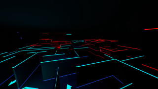 Black room neon squares clock - neon free wallpaper for desktop