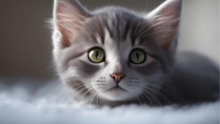 Black cat green eyes sad - a white blanket free wallpaper