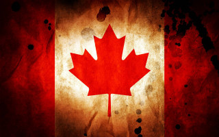 Canadian flag red maple leaf - grunge free wallpaper