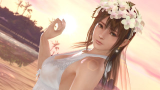 Woman flower crown sunset palm - a flower crown free wallpaper