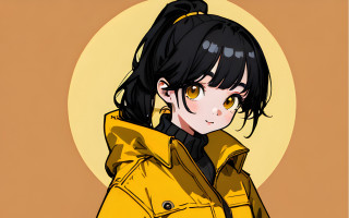 Woman yellow jacket pony tail - a yellow jacket free wallpaper