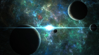 Bright light planetary galaxy moon - a group of planets free wallpaper