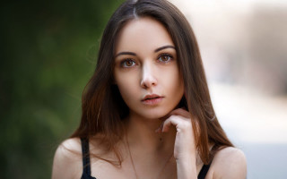 Woman long hair black top 10 - her cheek free wallpaper for desktop