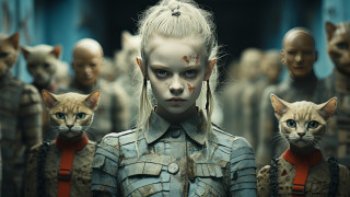 White makeup cats cyberpunk elf - enki bilal free wallpaper