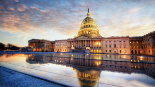 Building dome reflecting pool dusk - a building free wallpaper