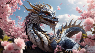Dragon sakura tree pink flowers - clint cearley free wallpaper