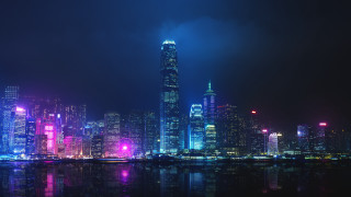 City skyline futuristic night lights - the building free wallpaper for desktop