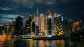 City skyline bridge river night 61 - a bridge and a river free wallpaper