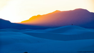 Snowy hill sunset mountain ocean - hill free wallpaper