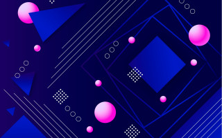 Blue pink abstract geometric night - surreal free wallpaper