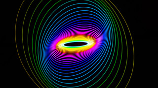 Colorful circle holography raytrace girl - the center free wallpaper