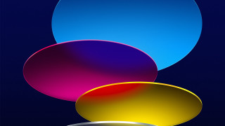 Three circles abstract sculpture colorful - surreal design free wallpaper