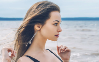 Woman beach long hair wind - daphne mcclure free wallpaper for desktop