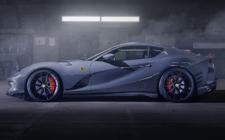 Grey sports car dark garage - matte free wallpaper